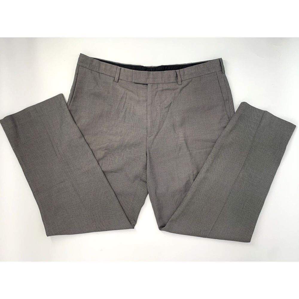 Perry Ellis Modern Fit Brown Geometric Flat Front Men's Pants Size W38 L30